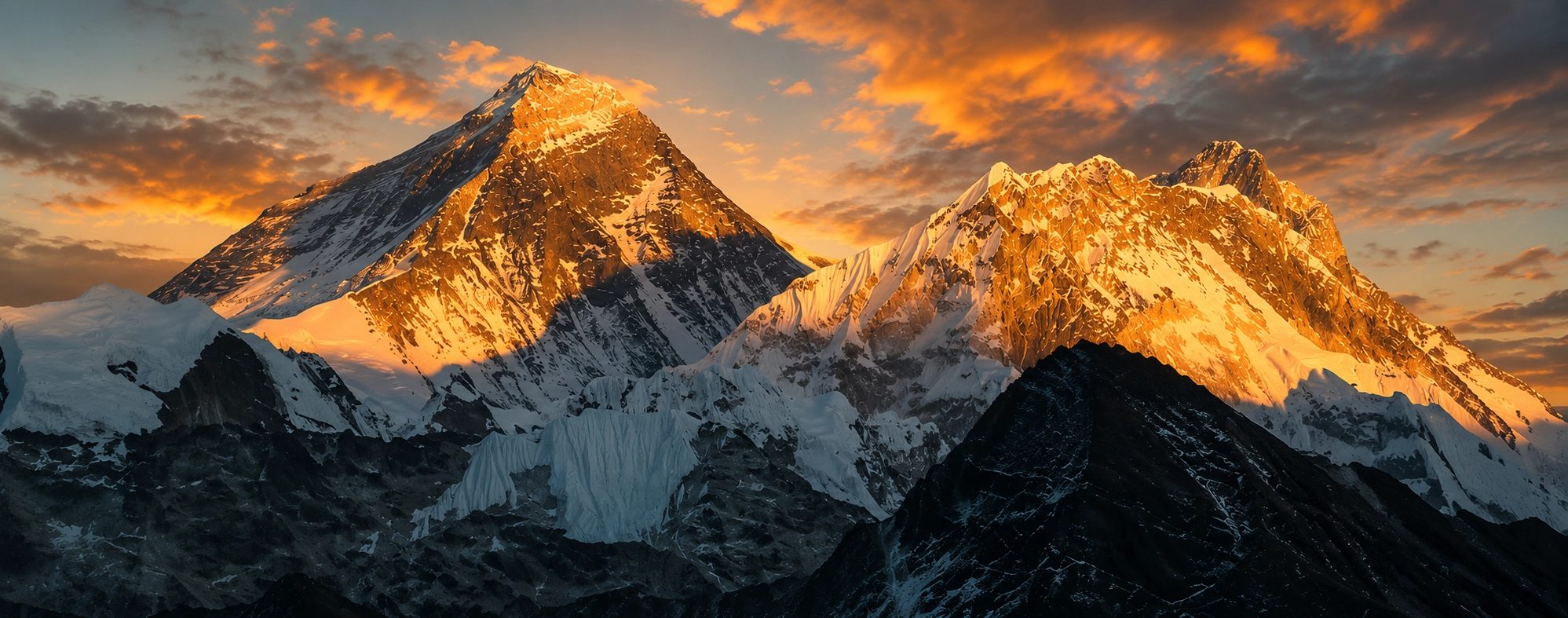 Himalayan mountains at sunrise
